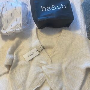 ba&sh Women's Soft Cream V-Neck Sweater